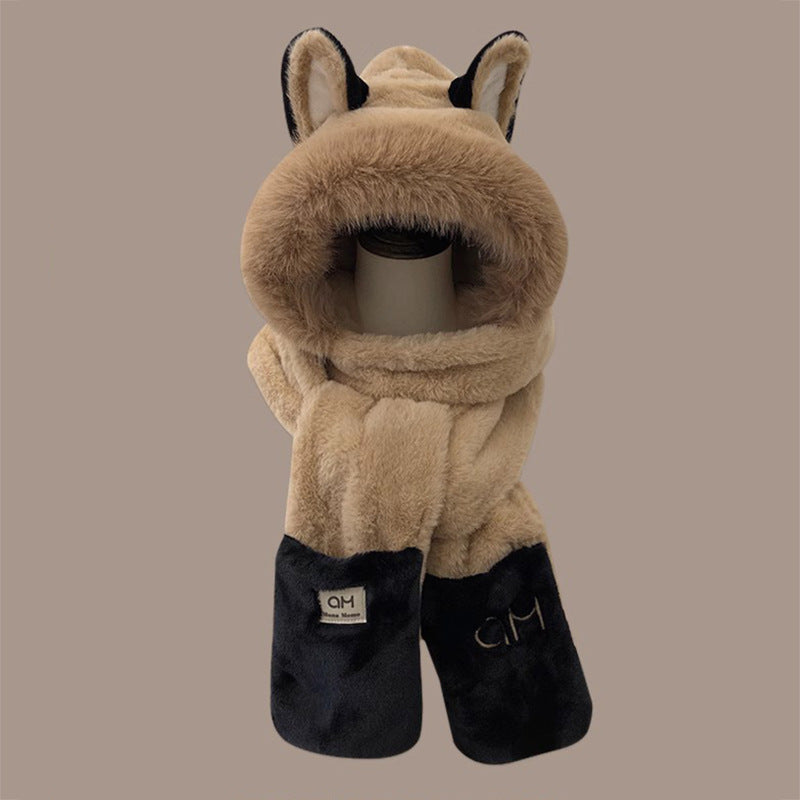Winter Warm Cartoon Plush Bonnet for Women – Ear Protection Cozy Hat