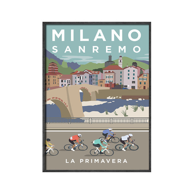 Retro Sports Bike Wall Art – Paris Landscape Canvas Painting for Home Decoration