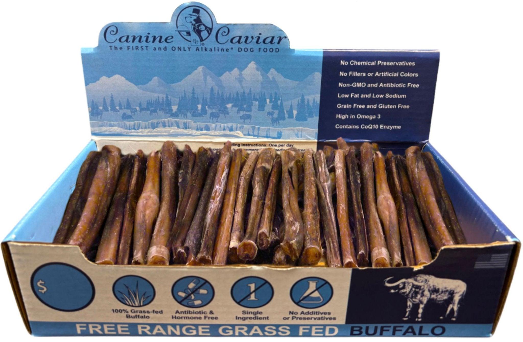 Canine Caviar Grass-Fed Buffalo Treats - Nutrient-Rich 6" Stix