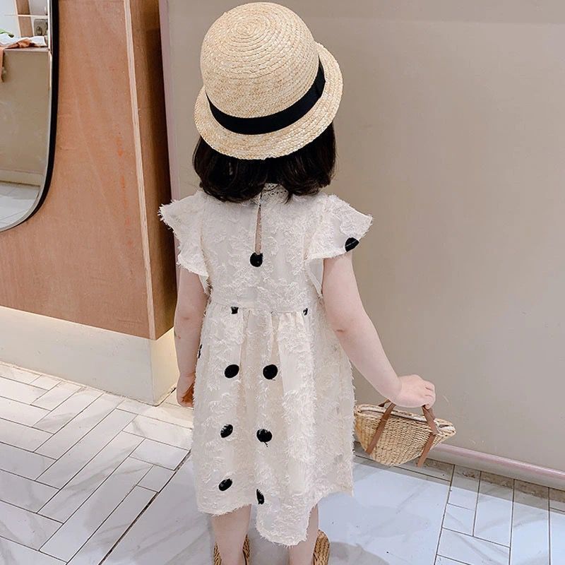 Girls Cotton Summer Dress Foreign Style Sweet Silhouette