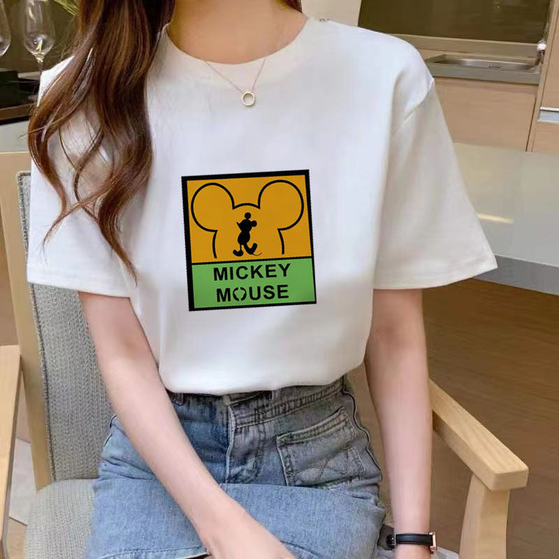 Summer Slim Fit Loose White T-Shirt – Short Sleeve Student Style Casual Top for Women