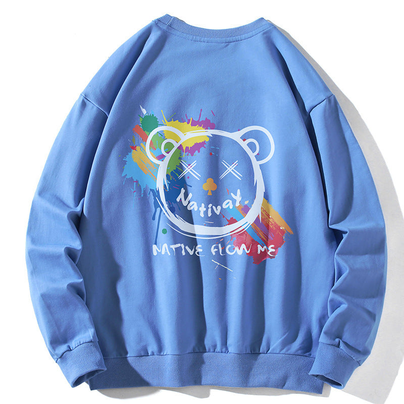 Round Neck Hoodie Long Sleeve Jacket For Men