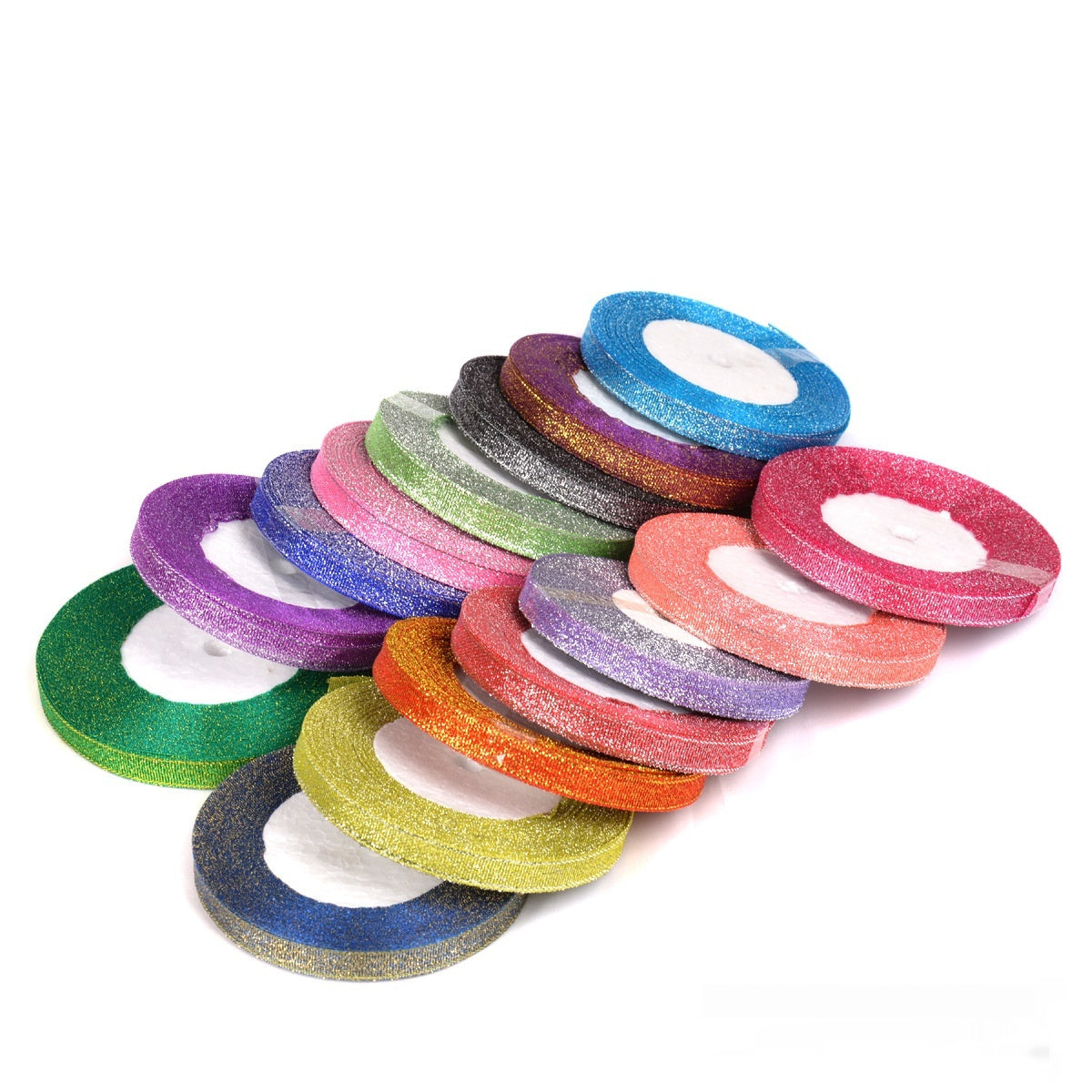 Silk And Polyester Ribbon With Silver Wire For Gift Wrap