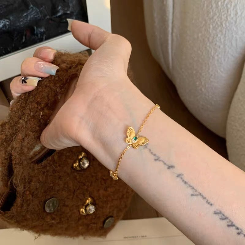 Women's Hollow Butterfly Bracelet – Elegant Copper Fashion Jewelry