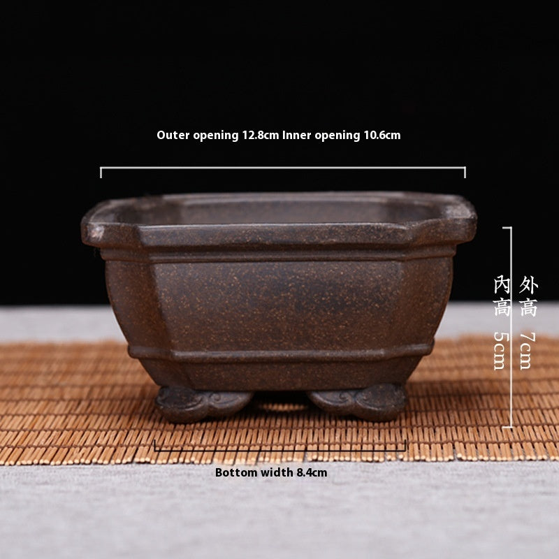 Purple Sand Flowerpot Hexagonal Square Classical Ceramic Gardening