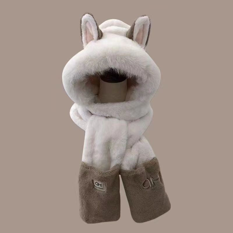 Winter Warm Cartoon Plush Bonnet for Women – Ear Protection Cozy Hat