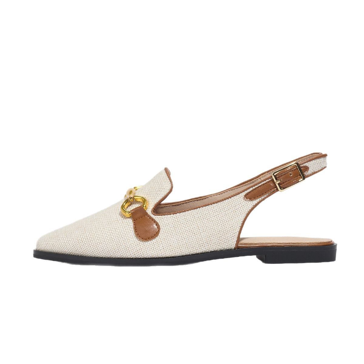 Closed Toe Half Slippers Women's Chunky Heel Low Heel Sandals