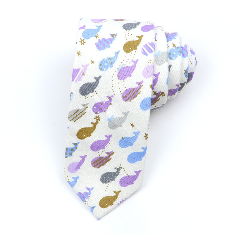 Cartoon Print Cotton Bow Tie – Casual Style