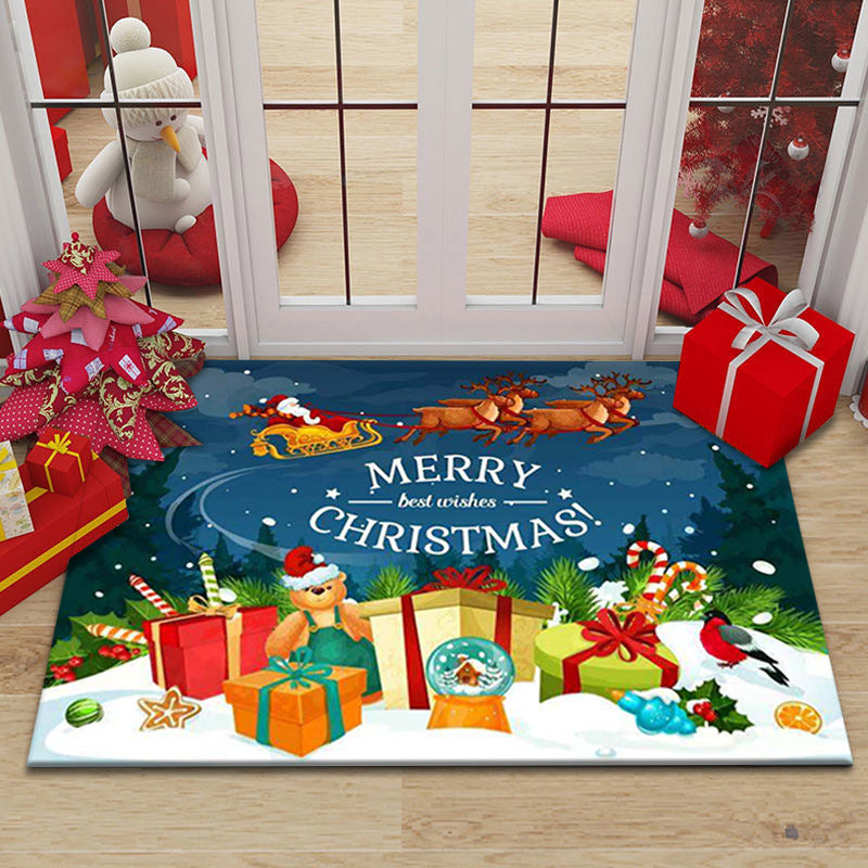 Christmas Carpet Living Room Festive Red Floor Mat