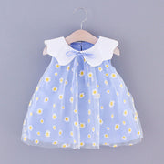 Kids Sleeveless Lapel Cotton Blend Shirt For Summer