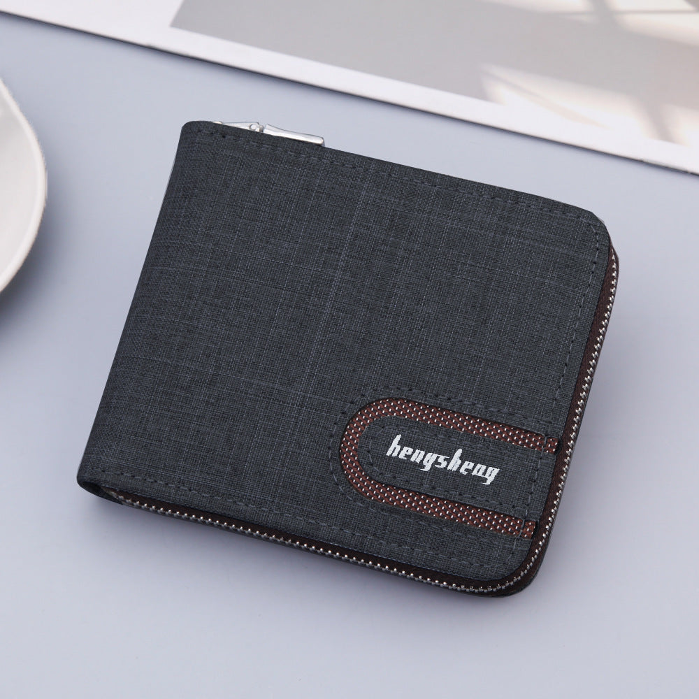 Men's Canvas Short Multifunctional Wallet