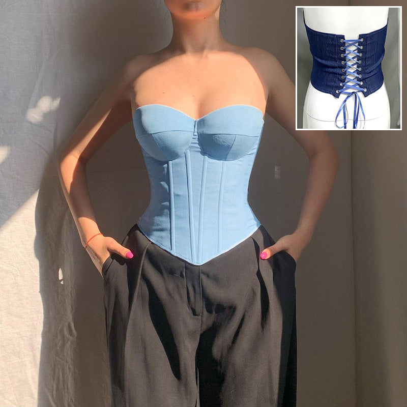 Women's Slim Fit Tube Vest Top Polyester Solid