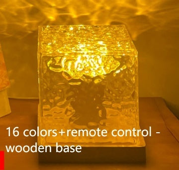 LED Water Ripple Projection Crystal Table Lamp with RGB Dimmable Ambient Night Light