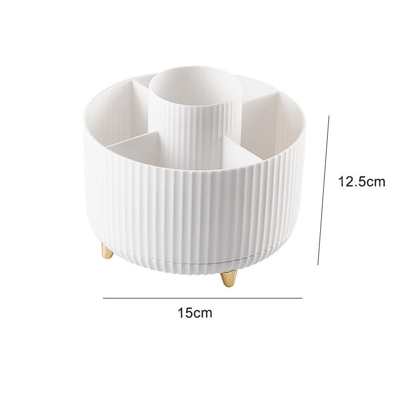 Desktop Swivel Makeup Brush Organizer – Rotating Cosmetic Storage Holder
