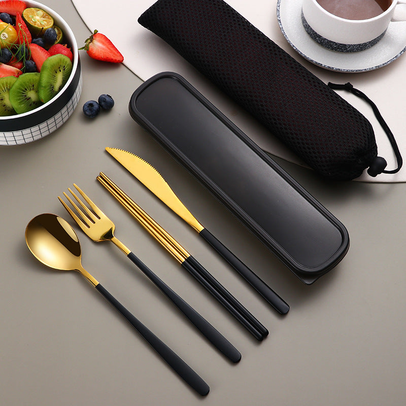 304 Stainless Steel Flatware Set With Case For Camping