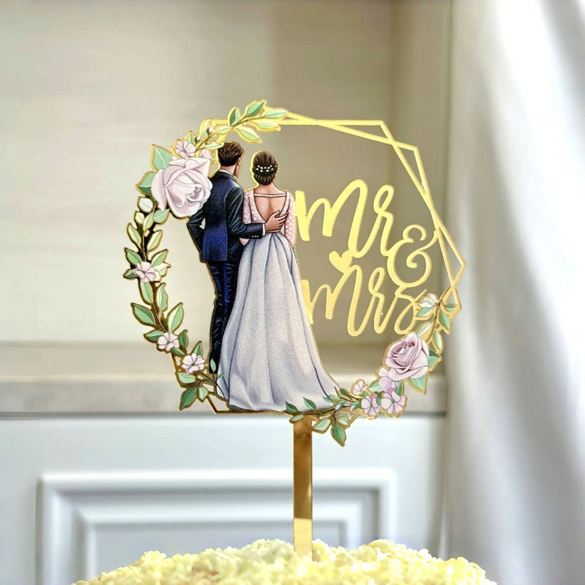 Stylish Ins-Style Colorful Acrylic Wedding Cake Decoration Plug-In