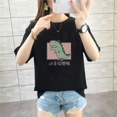 Korean Style Summer T-Shirt – Loose Fit, Plus Size, Casual Short Sleeve for Women