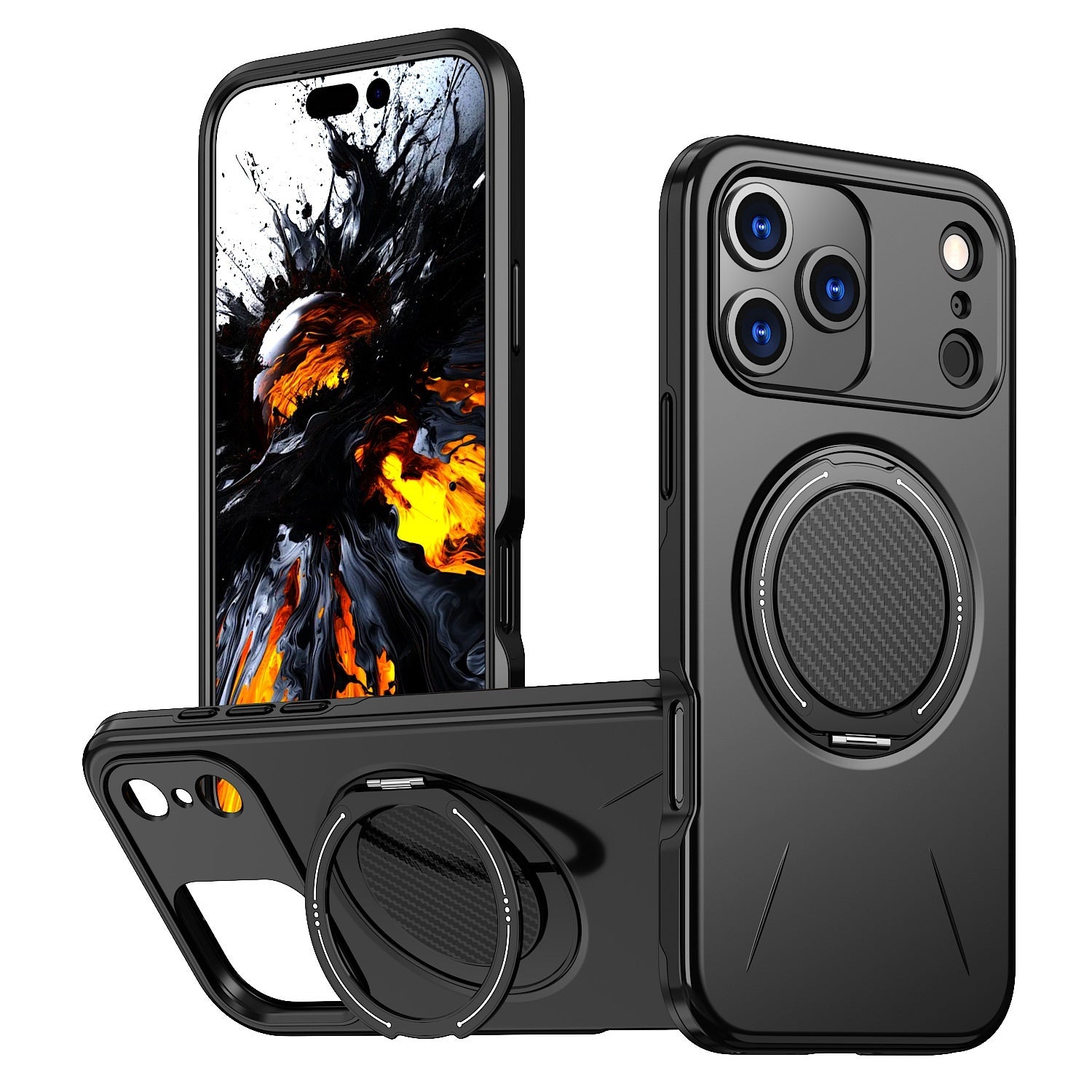Rotating Magnetic Phone Case with Damping Bracket Two-in-One Design for 17 Series