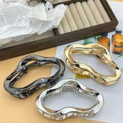 Irregular Clouds Grip Liquid Lines Niche Metal Barrettes