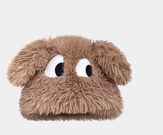 Funny Cartoon Big Eye Long Hair Puppy Plush Sleeve Cap