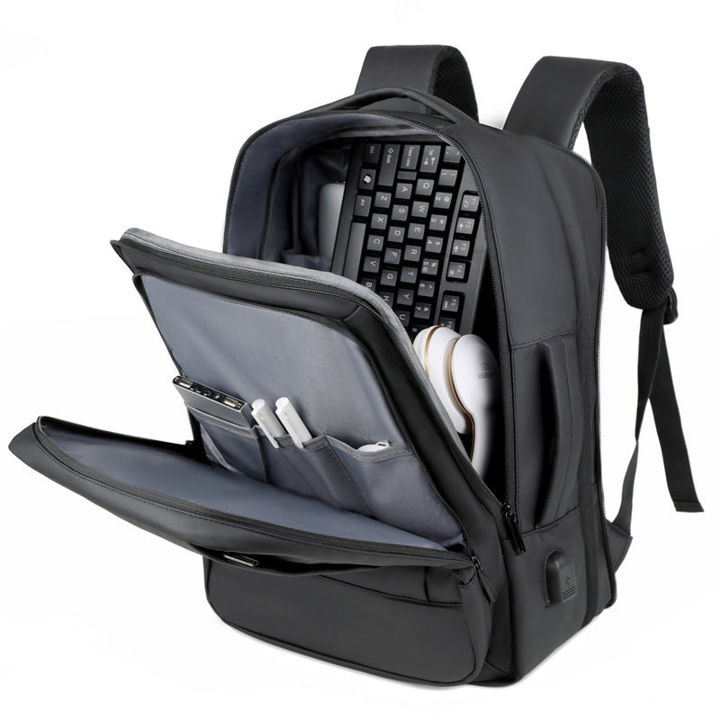 Unisex Solid Color Oxford Business Travel Computer Backpack
