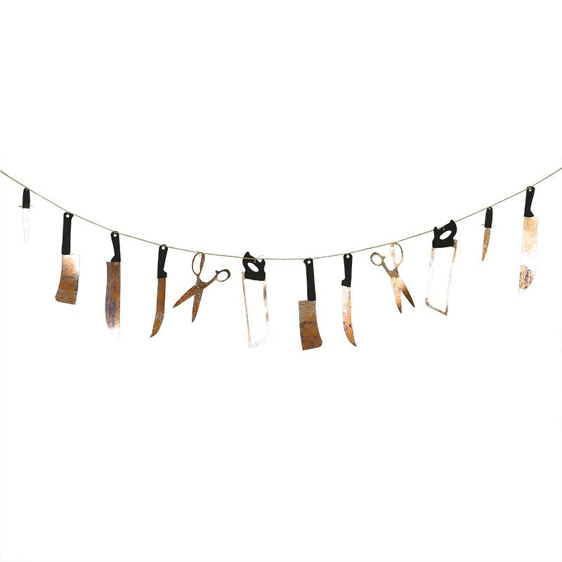 Halloween Decoration Haunted House Horror Upside Down Broken Hand Knife String