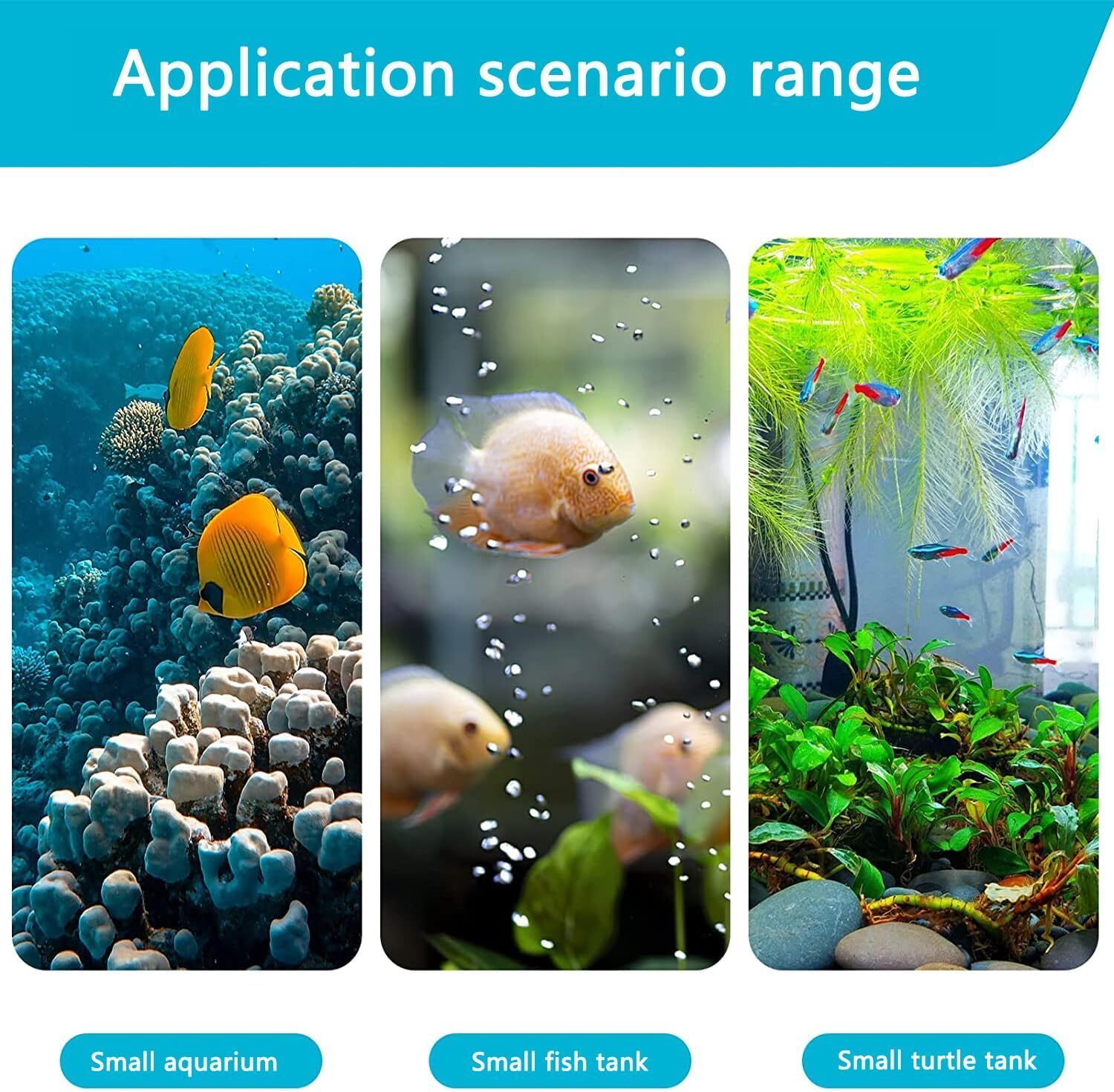 3 In1 Aquarium Fish Tank Filter Water Internal Purifier Filter Oxygen UK