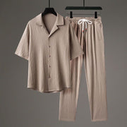 Casual Men's Sports High-end Half Sleeve Chinese Style Two-piece Set