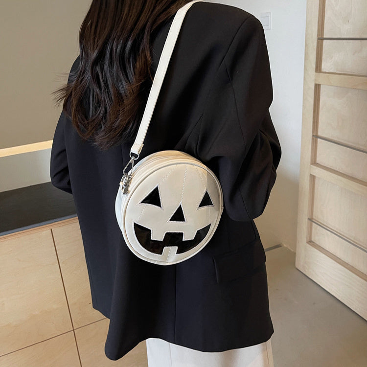Halloween Pumpkin Round Bag – Cute Small Crossbody Shoulder Purse