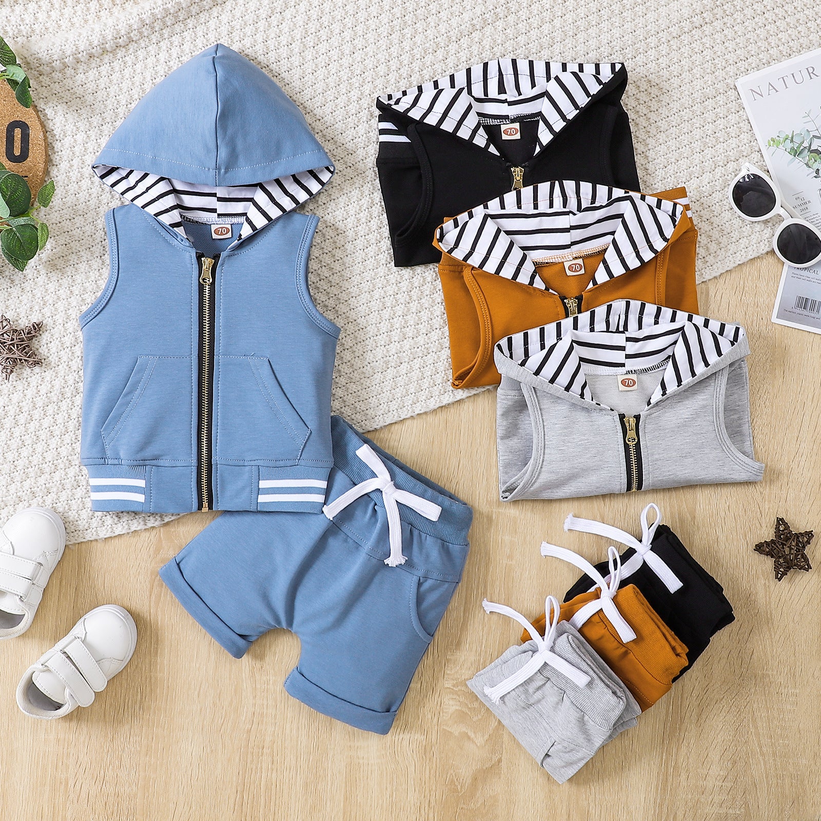 Fashion Children's Zip-up Shirt Suit