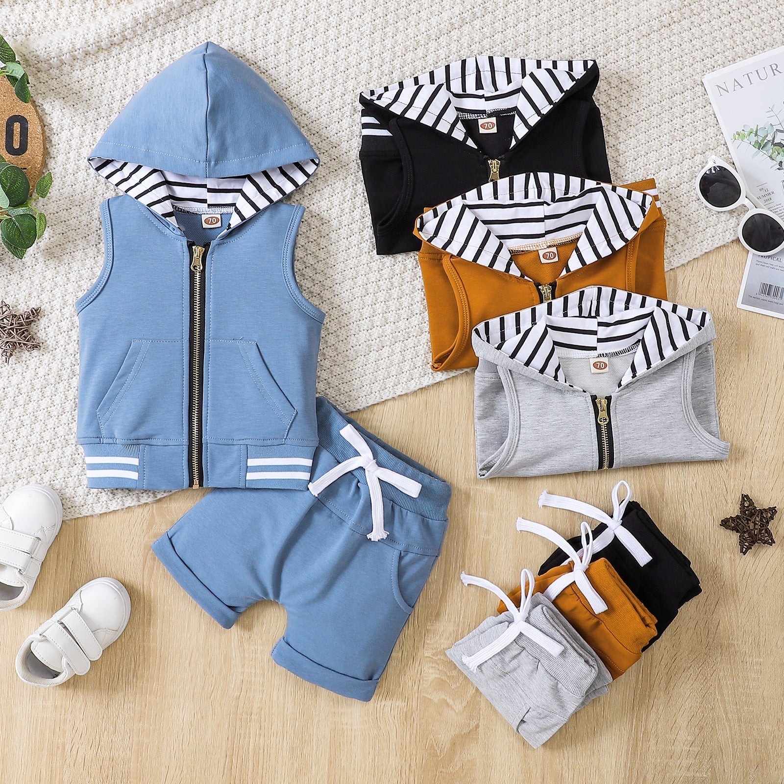 Boys' Cotton Star Print Long Sleeve Two Piece Suit Smart