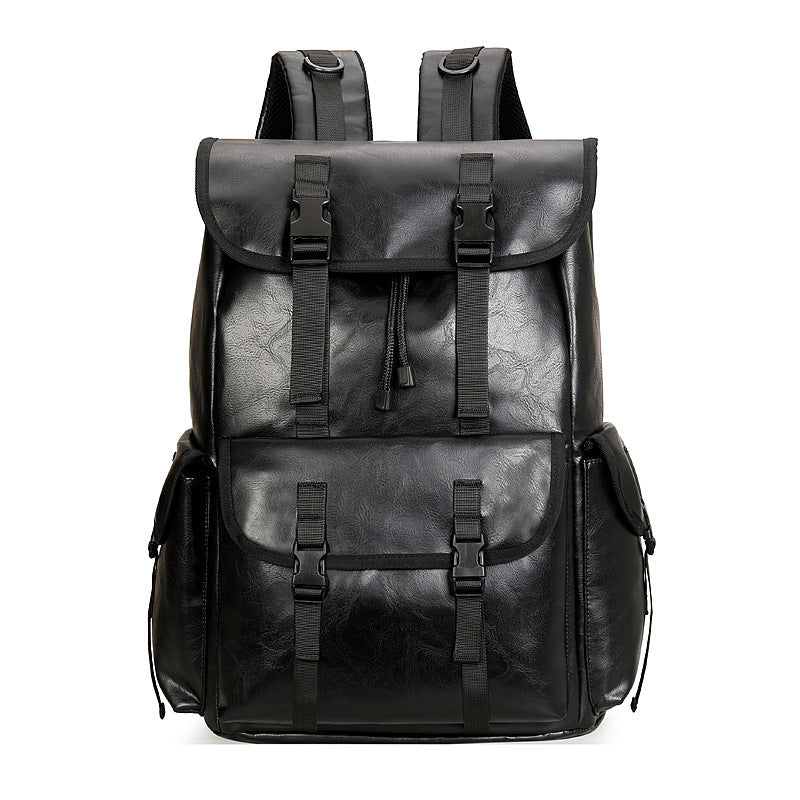 Unisex PU Leather Business Backpack For Travel And Work