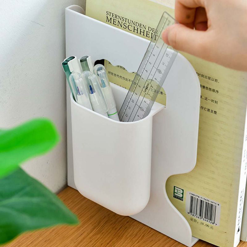 Stainless Steel Retractable Bookends With Pen Holder