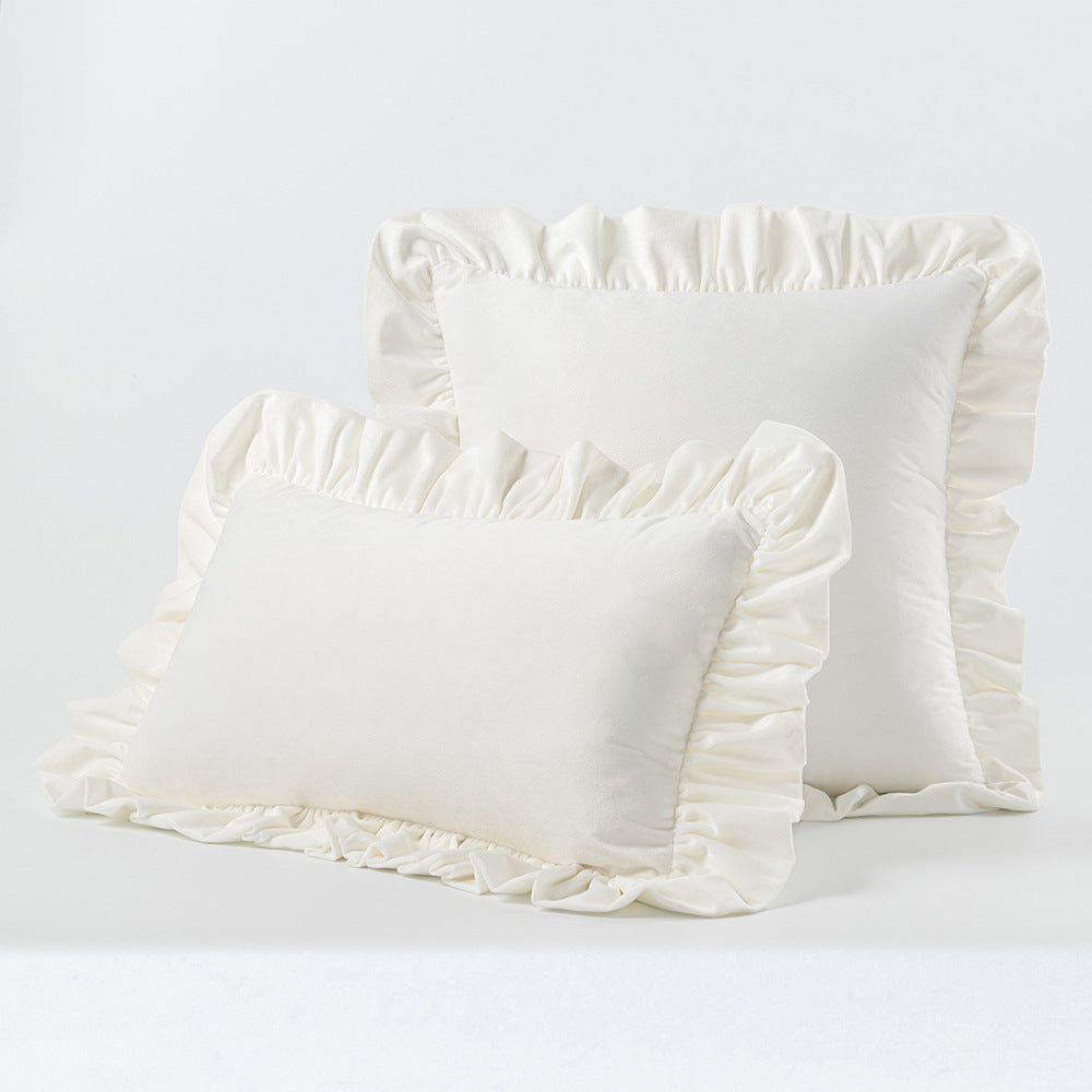 Nordic Velvet Lace Throw Pillows With Upholstered Living Room Sofa