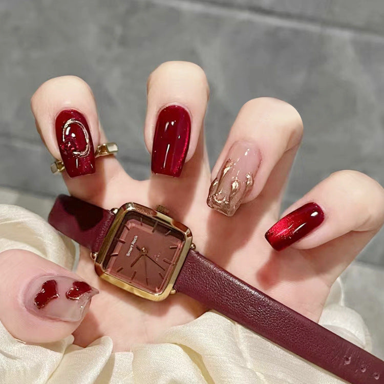 Hand Worn Nail Piece In China-Chic Red In The Year Of The Snake