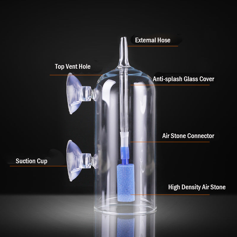 Aquarium Crystal Glass Device Transparent Dissolved Oxygen Cover  Water Tank