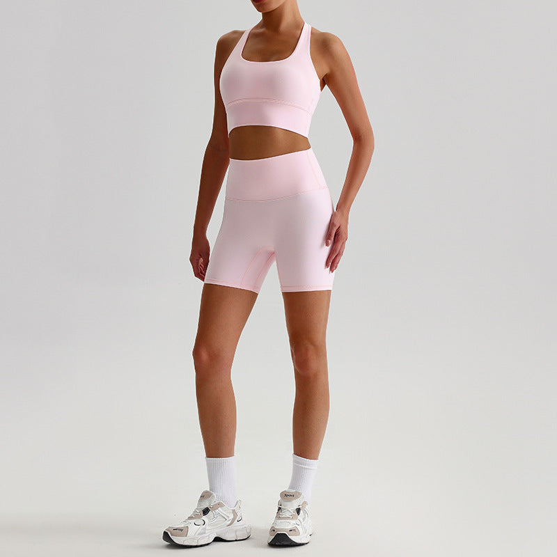 Women’s Sports Bra & High-Waist Biker Shorts 2-Piece Set