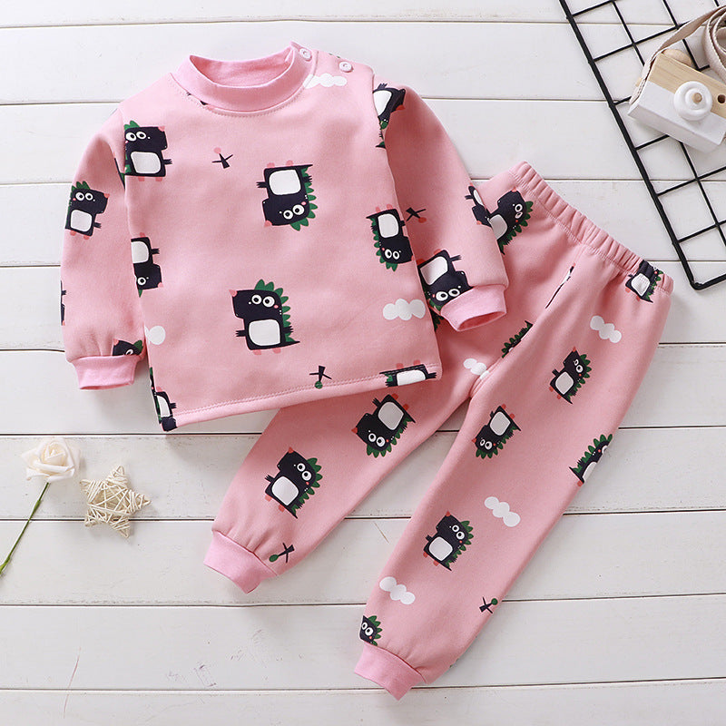 Children's Thermal Underwear Set – Fleece-Lined Thickened Autumn and Winter Warm Clothing Suit for Boys and Girls