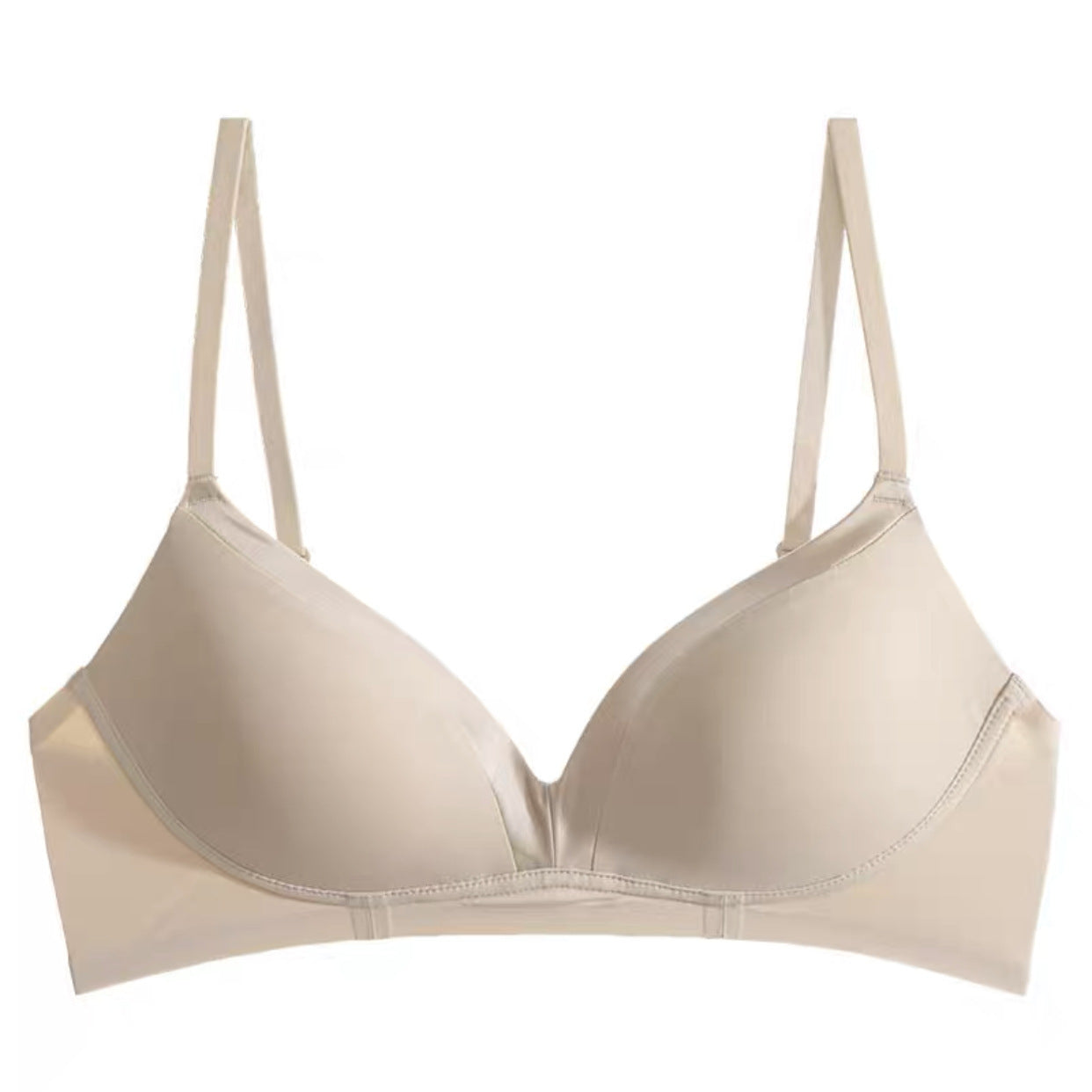 Satin French Triangle Cup Micro Push-Up Bra Without Steel Ring – Sexy Wireless Lingerie for Women