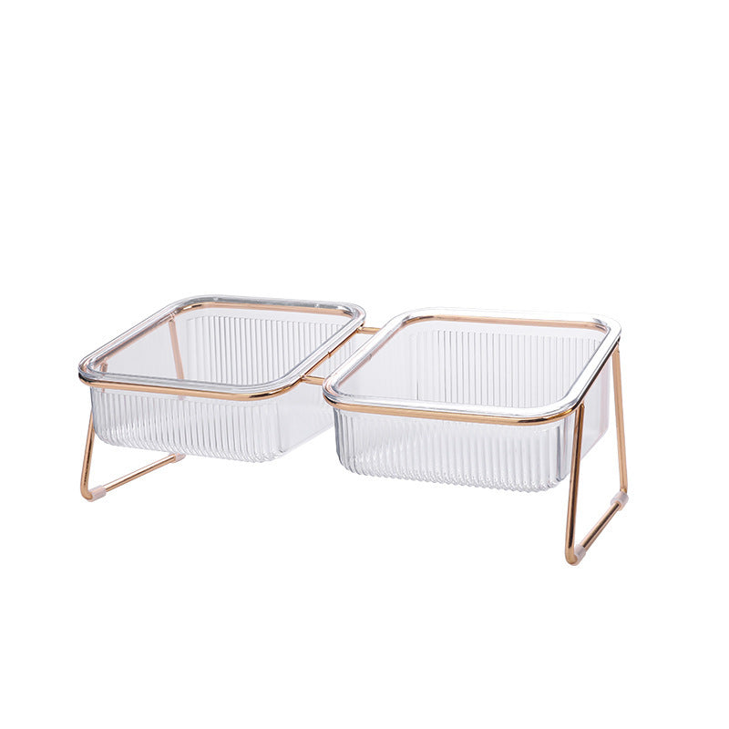 Cat Bowl Transparent High Foot  Diagonal Neck Guard