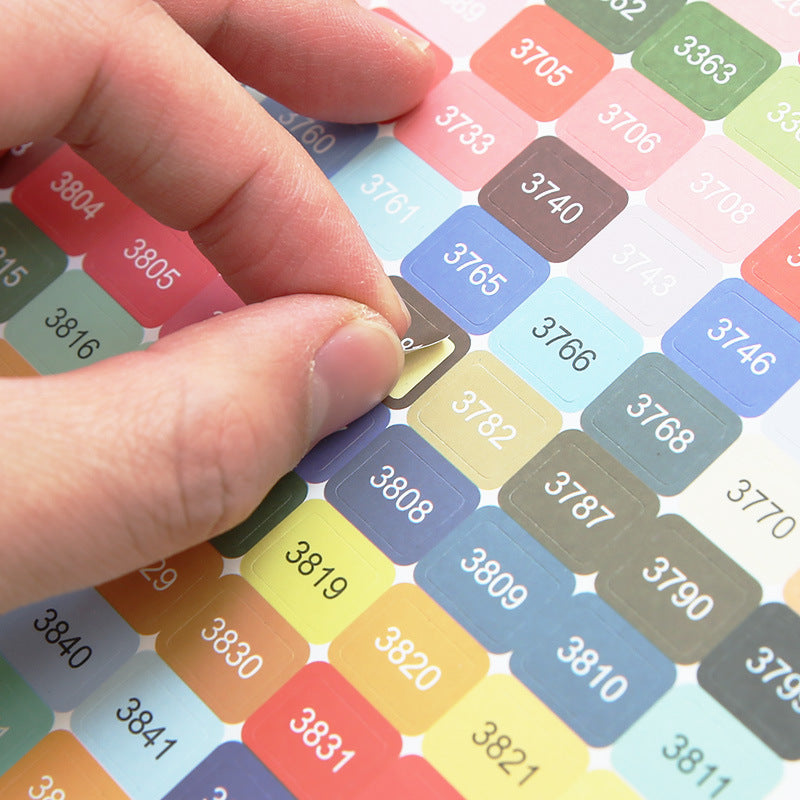Diamond Painting Color Sticker – Cross Stitch Label Number & Letter Sticker Set