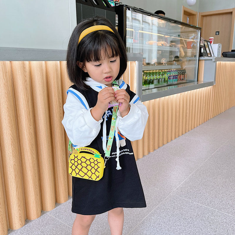 Silicone Children’s Portable Crossbody Bag – Fruit & Donut Shoulder Purse