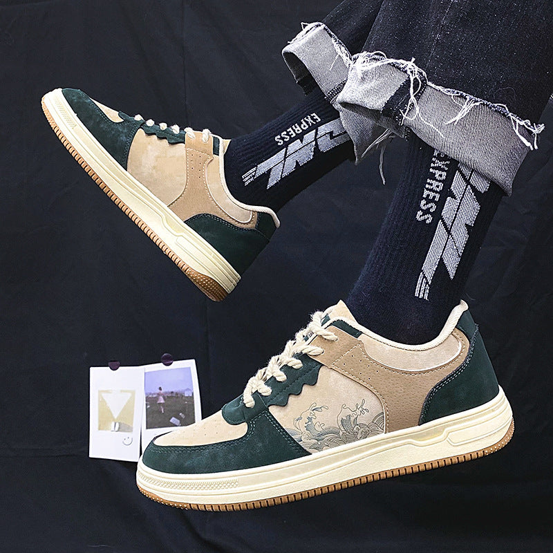 Men’s Lace-Up Casual Sneakers – Thick Sole Fashion Comfortable Breathable Walking Shoes
