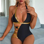 Women's European Nylon Spandex One Piece Swimsuit Slim Fit