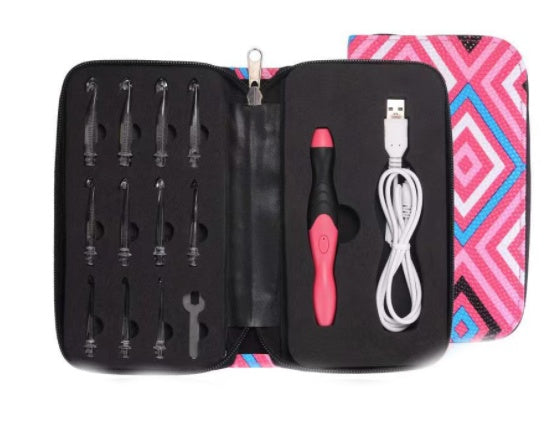 Rechargeable Light Crochet Hook with Interchangeable Head – Knitting and Crochet Tool Set