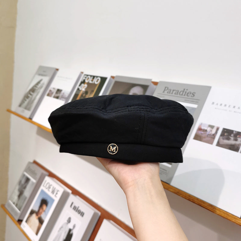 Women's All Match Black Octagonal Beret