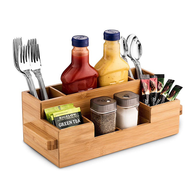 Bamboo Wood Soy Sauce And Seasoning Storage Rack Kitchen