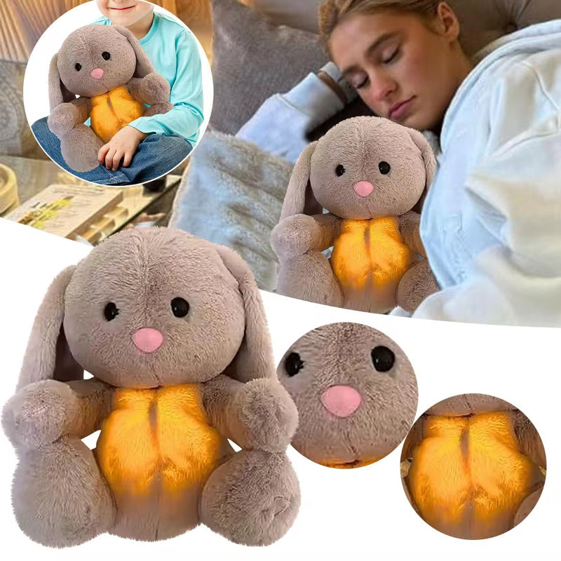 Unisex Huggable Breathing Rabbit Plush Toy Velvet Fabric