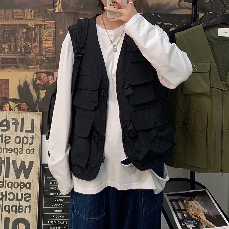 Tactical Vest Men And Women Tide Brand Trend Hip-hop Waistcoat Vest Jacket Autumn