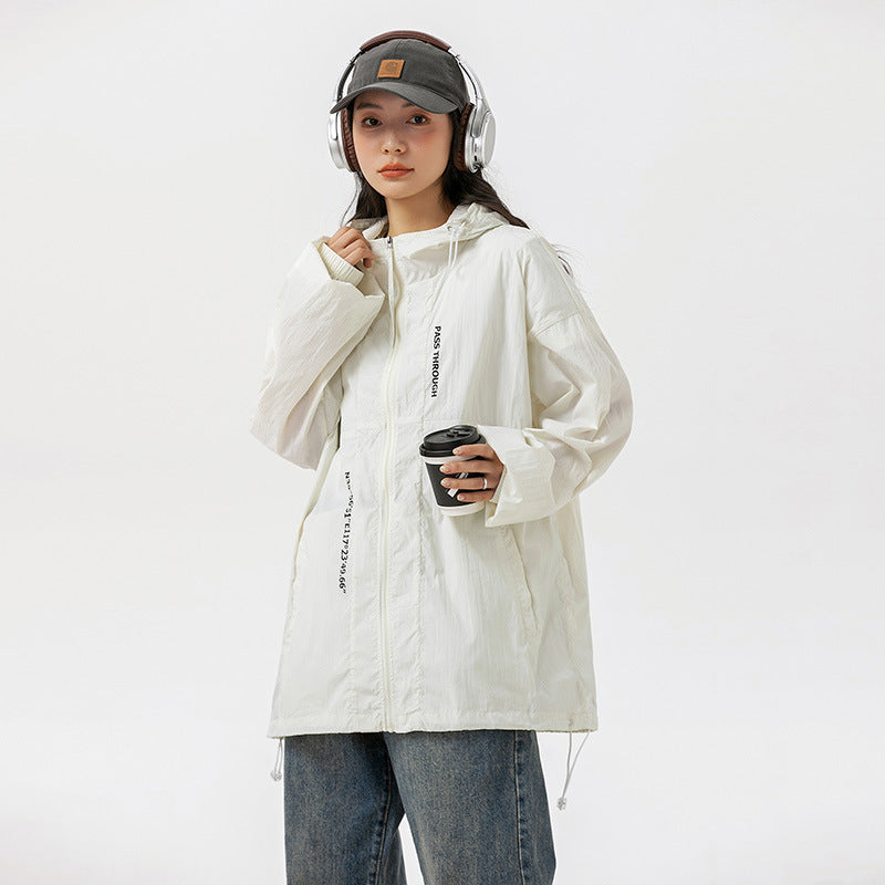 Printed Thin And All-matching UPF50 Sun-protective Clothing Hooded Couple
